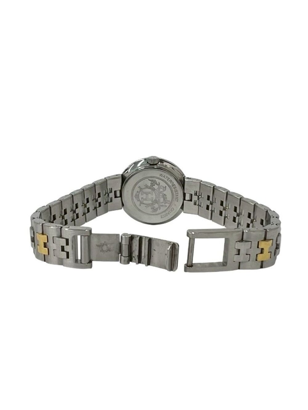 Hermes Vintage Clipper Stainless Steel Quartz Watch Silver Gold - Picture 10 of 10
